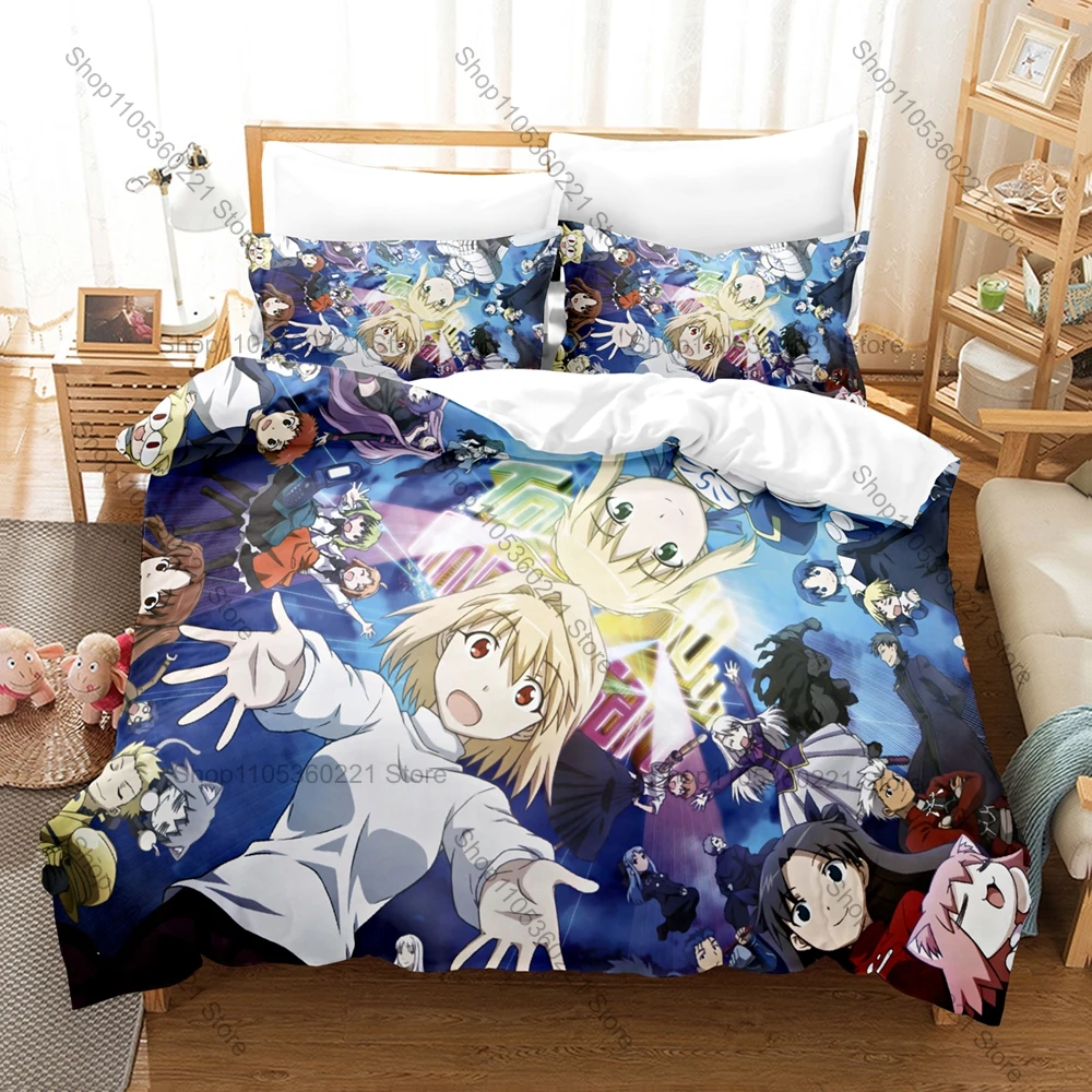 Cool Carnival Phantasm Fate Tsukihime Comedy Character Graphic 3PCS Bedding Set Duvet Cover 2 Pillowcases Anime Bed Linens Home