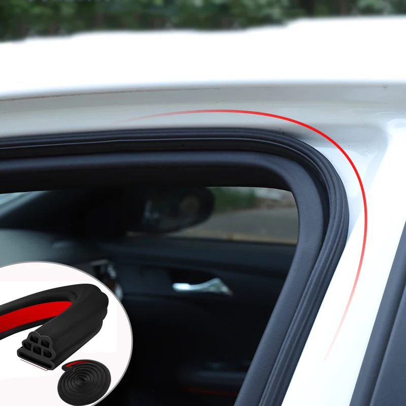 Car Rubber 5M Three Layer Door Sealing Strip Windows Trunk Frame Soundproof Strip For Door Noise Reduction Auto Accssories