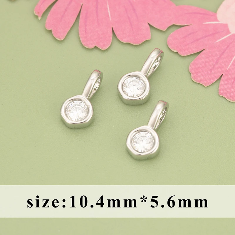 assoonas, 6 Stück/Lot, MH24, Schmuckzubehör, 18k Gold rhodiniert, Kupfer, Zirkone, handgefertigt, Anhänger, DIY-Anhänger, Schmuckherstellung – Detail 5