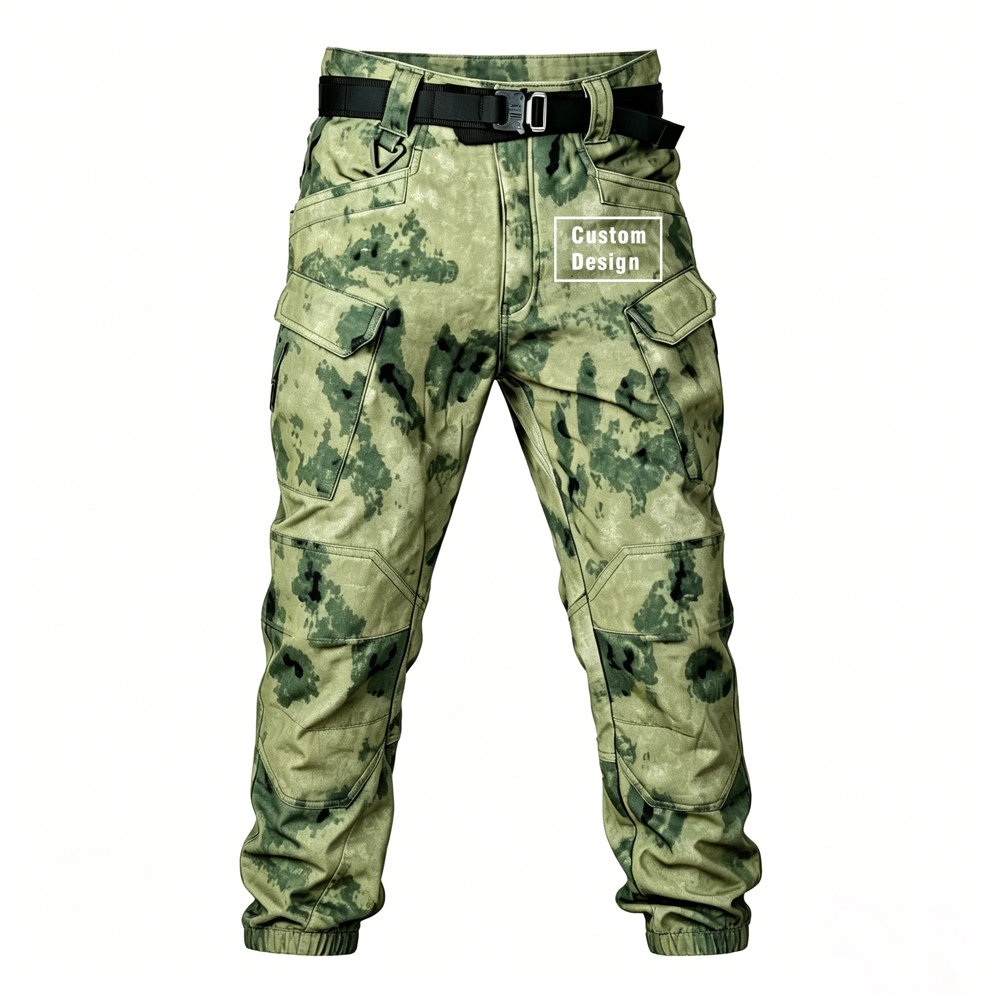 Tactical Outdoor Military Custom Design Men's Multi-pocket Cargo Pants Fleece Warm Casual Sports Pant