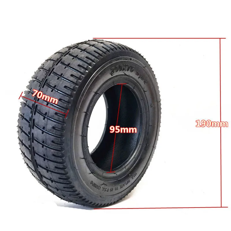 Lightning Delivery 200x75 Outer Tyre Inner Tube 8 Inch Wheel Tyre 200*75 for Electric Scooter Go Kart Parts