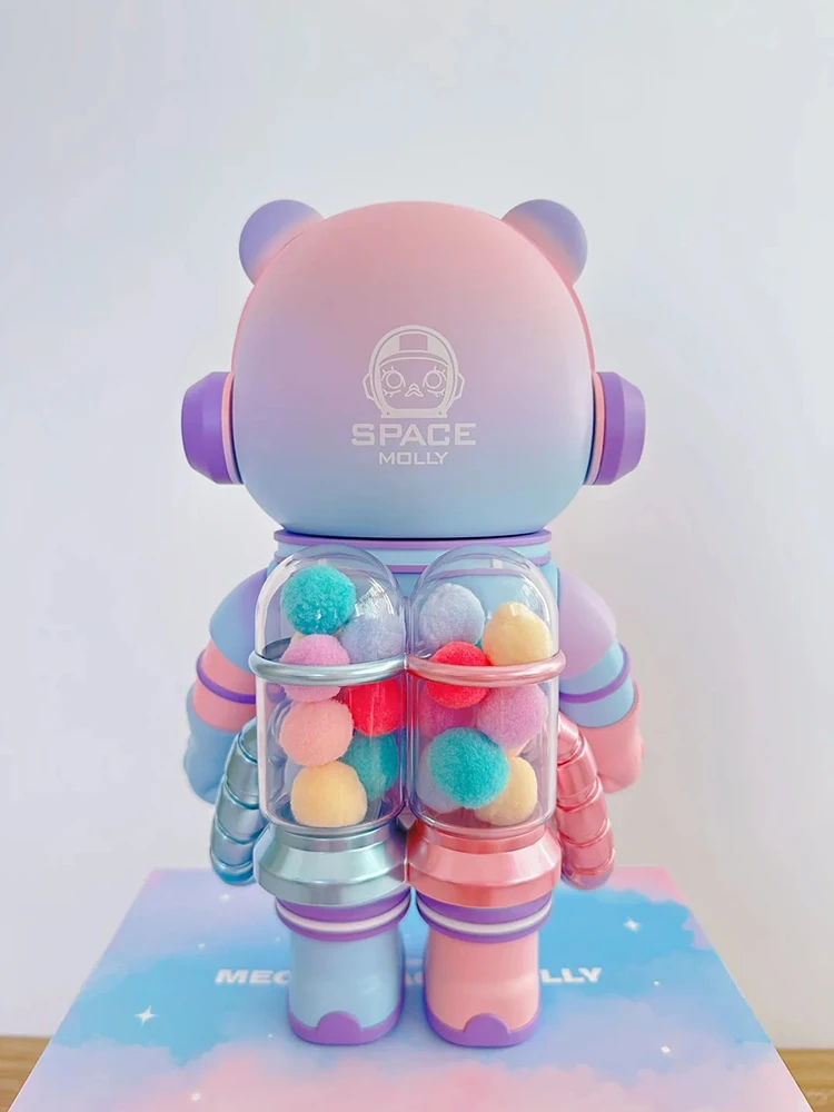 400% y 100% genuino Mega Space Molly Care Bear Set estatuilla de acción colección de decoración Interior Kawaii regalo de cumpleaños juguete grande