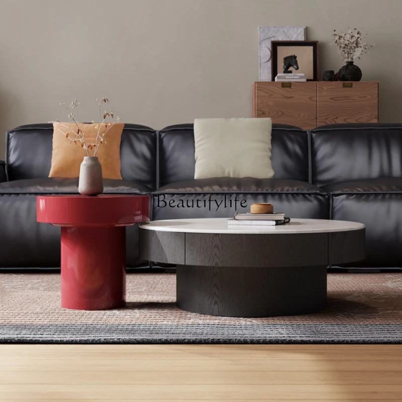 

Coffee table combination creative round high-end art Italian minimalist living room household small apartment paint