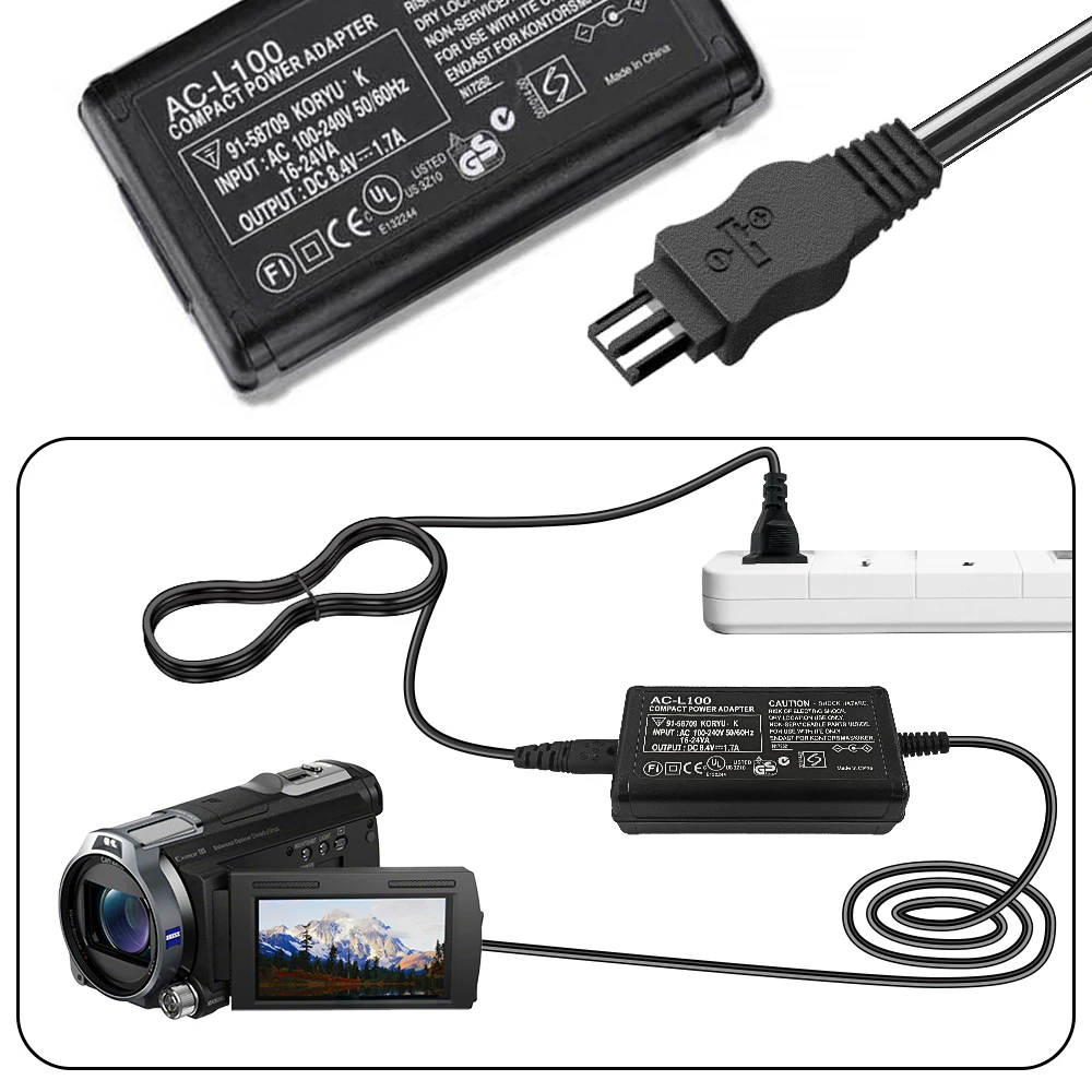 AC-L100C Per Macchina Fotografica Sony AC-L10A/B L15 Adattatore di Alimentazione NX100 AX2000 MC2500 HXR-NX3 CCD-TRV228 TRV615 PC104 MVC-FD200 HVR-A1C V1C