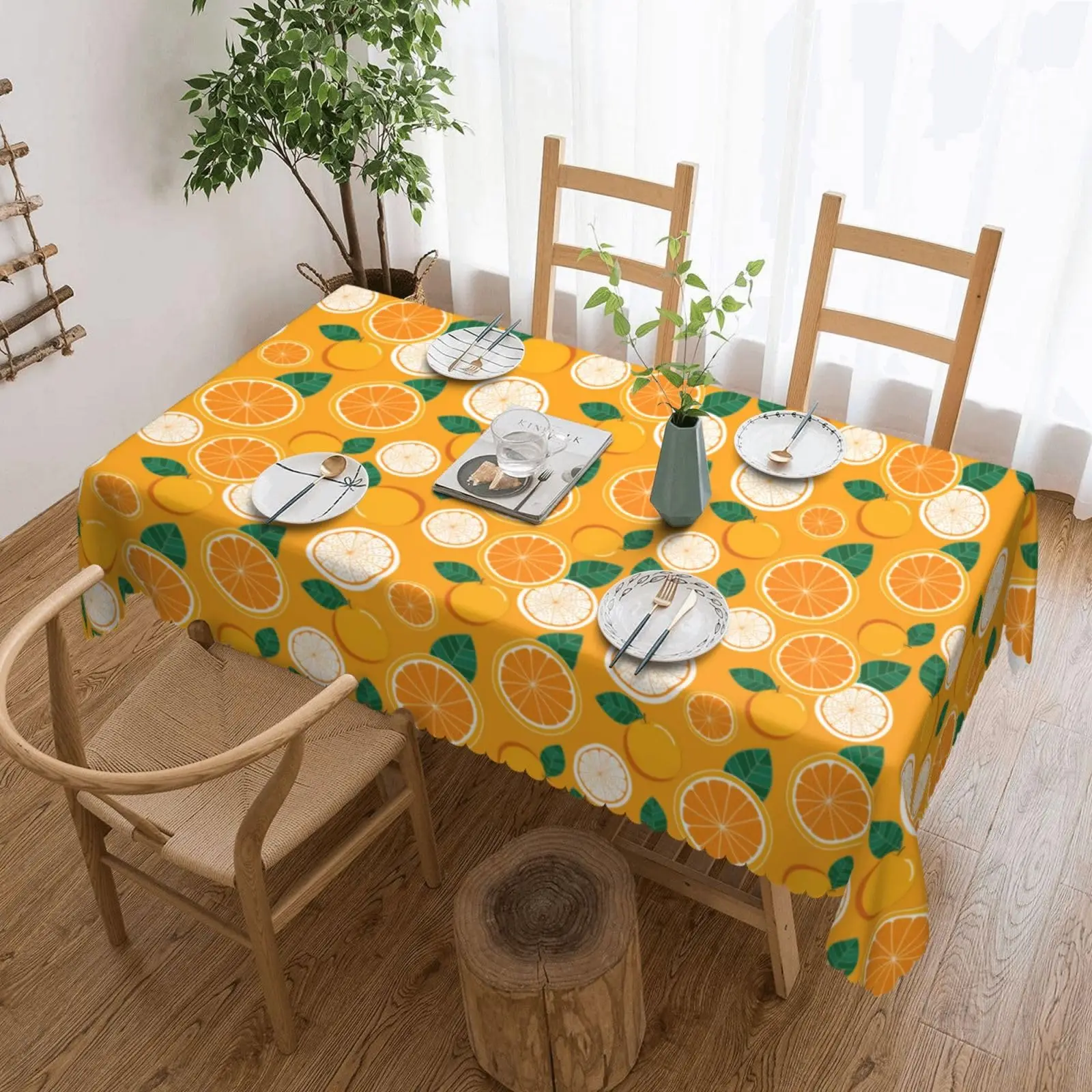 Orange Fruit Rectangle Tablecloths Citrus Orange Table Cloths for birthday decoration，desk mat