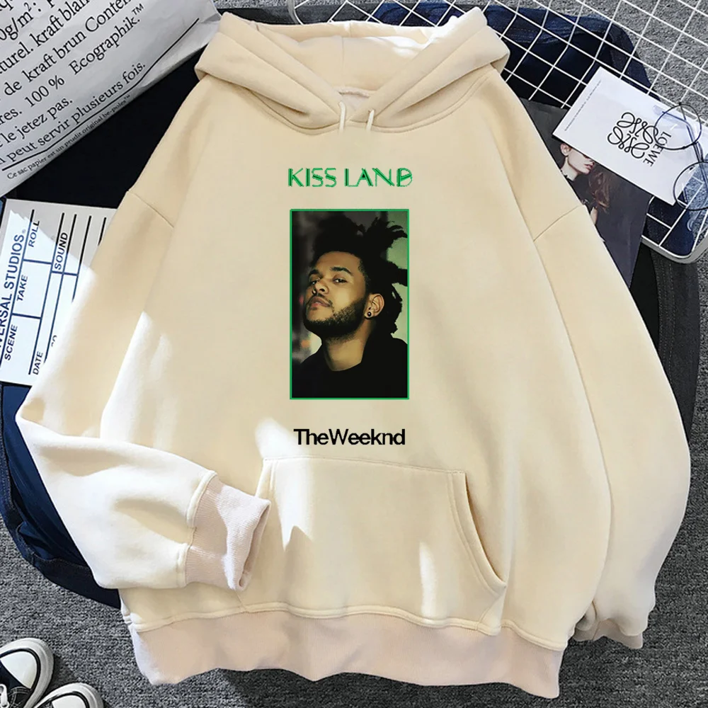 The Weeknd-Sudadera con capucha de lana para mujer, Jersey japonés vintage