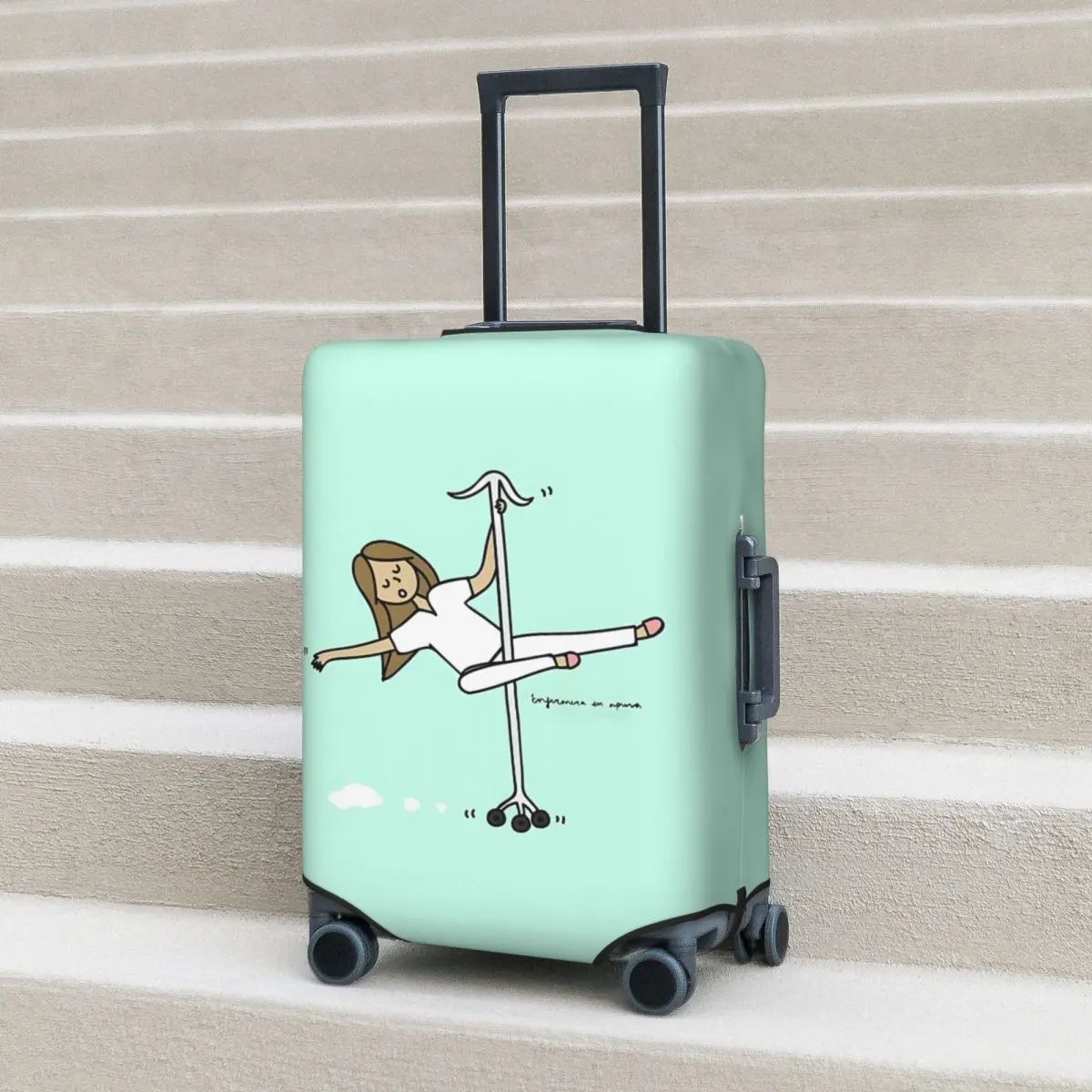 

Funny Nurse Suitcase Cover Enfermera En Apuros Travel Vacation Fun Luggage Case Protector