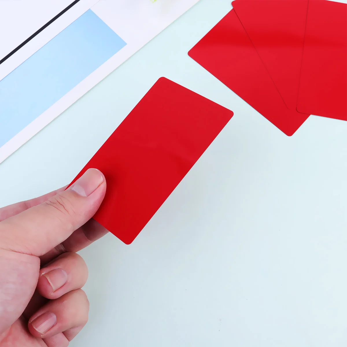 

Engraved Laser Marking Business Cards DIY Color Name Engraving Blank Plate Red