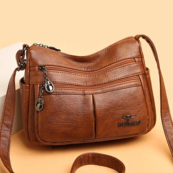 2023 Trend High Quality Women's Soft Brand Leather Shoulder Bags Multi-Layer Classic Crossbody Bag Luxury Designer Handbag Purse