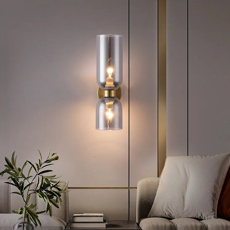 Nórdico moderno lâmpadas de parede ao lado do quarto bola vidro led luzes parede luminárias wandlamp iluminação espelho do banheiro luz da escada