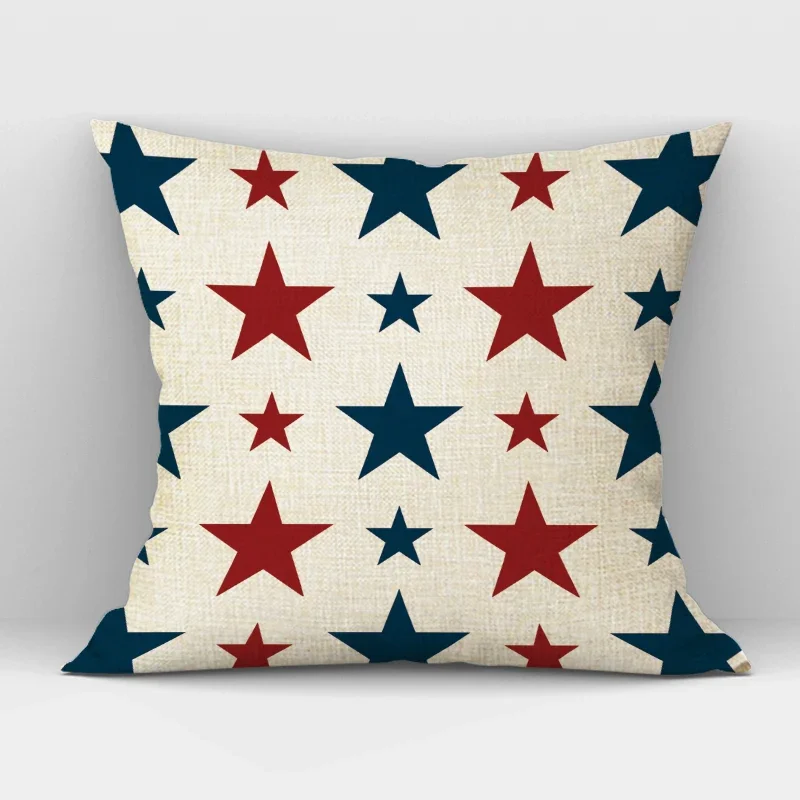 Nordic Five-pointed Star Print Cushion Cover 45x45cm Flag Tower Decorative Throw Pillow Case  Vintage Geometry Decor