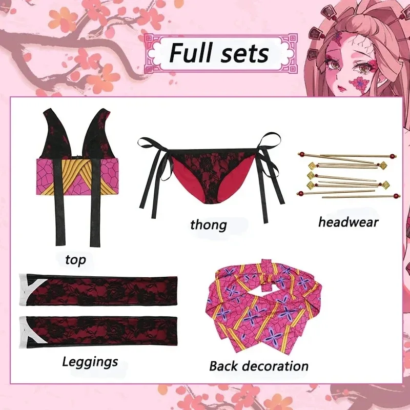 

Demon Slayer Cosplays Anime Daki Cosplay Costume Wig Sexy Kimetsu No Yaiba Uniform Halloween Costumes for Women Girls Adults;3'