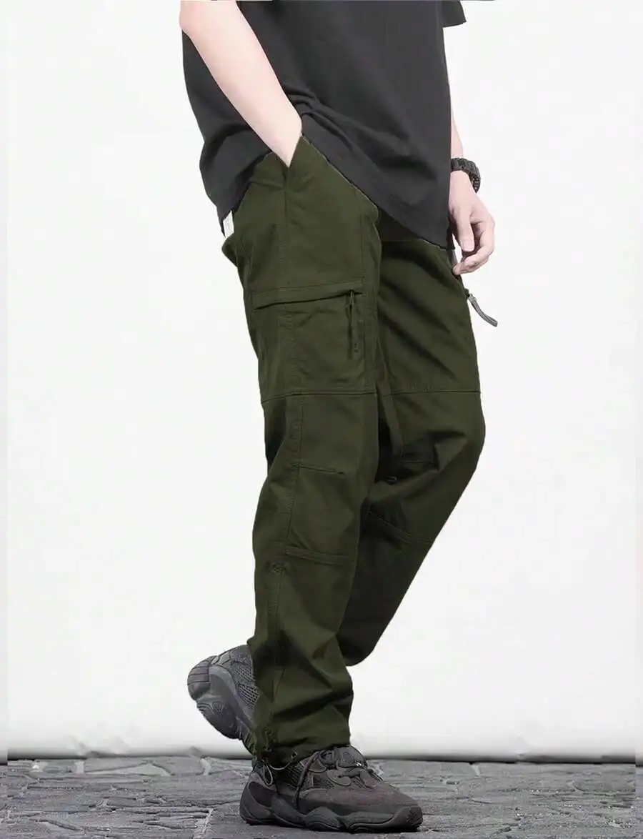 Mens Lightweight Stretchable Cargo Trousers With Multiple Pockets For Outdoor Activities And Fitness