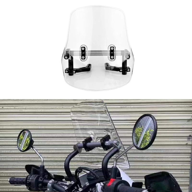 

1Set Adjustable Universal Motorcycle Windscreen Windshield Covers Screen Motorbikes Deflector For KAWASAKI For YAMAHA For HONDA