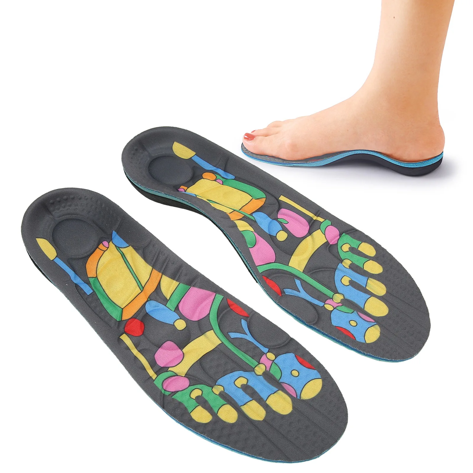

ZK30 Breathable Insole Sweat Absorbent Odor Resistant Cuttable Shoe Inserts for Men Women