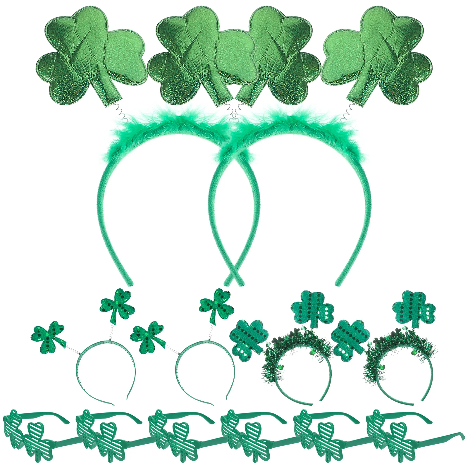 

1 set Glasses Headband Set Holiday Props Sunglasses Fabric Creative St Patrick Day Party Accessories Shamrock Eyewear Hairband