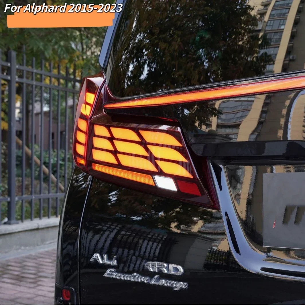 MRD Led Rear Lamp Fit for Toyota Alphard Vellfire 2015-2023 Led Tail Lamp Tail Light Red and Clear Housing