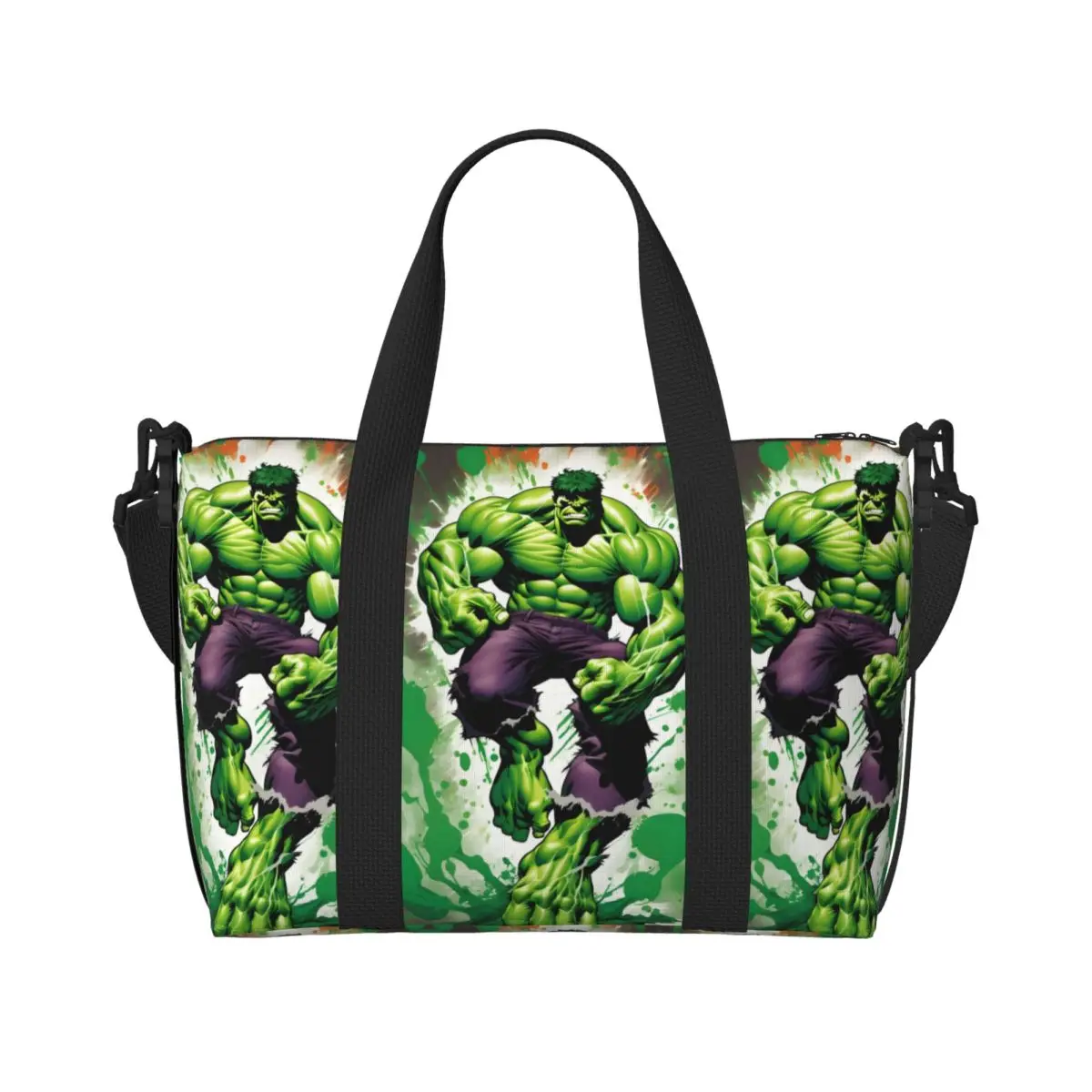 

Большая светящаяся большая сумка-тоут с изображением Халка на заказ, женская модная сумка-шоппер для фильма, пляжная дорожная сумка для спортзала
