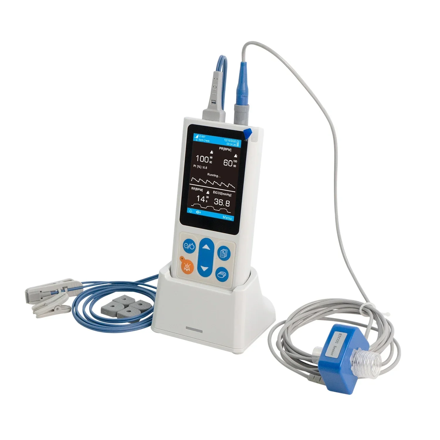 Hot Selling ItUPM60VC Veterinary Vital Signs Monitor (with Sidestream And Mainstream), 3.5 Inch Display Screen And Charging Base
