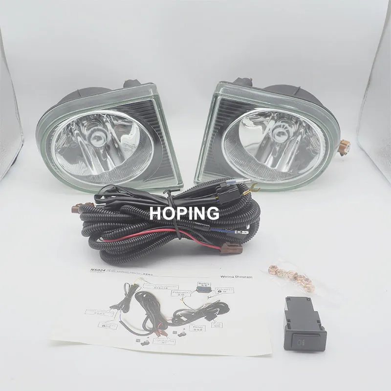 1 Set Fog Light For Nissan Patrol 2003 2004 Front Bumper Fog Lamp Upgrade Kit Foglight with Glass Lens  Switch + Wiring