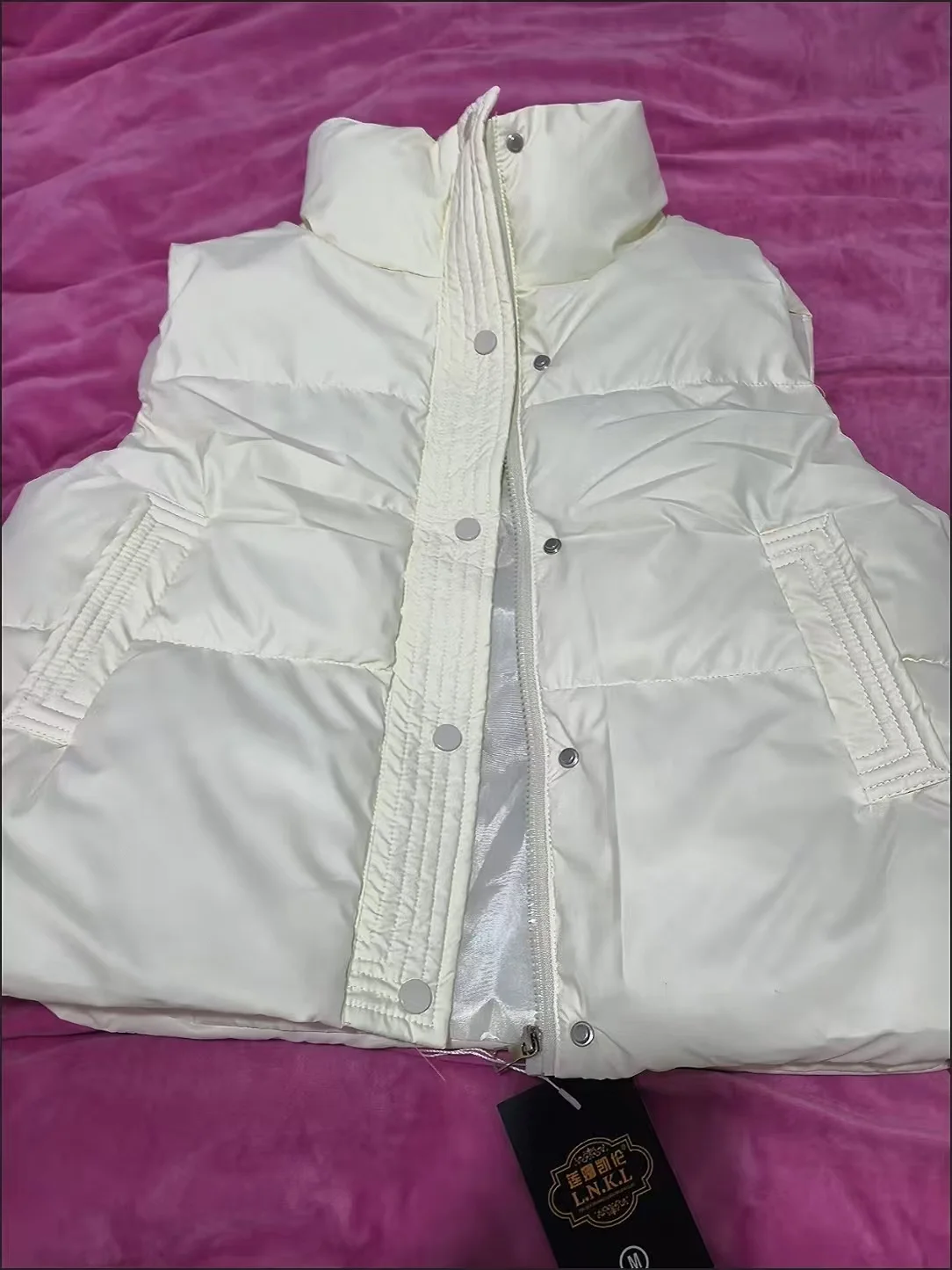 

Winter Down Cotton Vest Jacket Women's 2025 New Sleevele Stand Parkas Warm Short Vest Coat Female Waistcoat Overcoat Ladies Tops