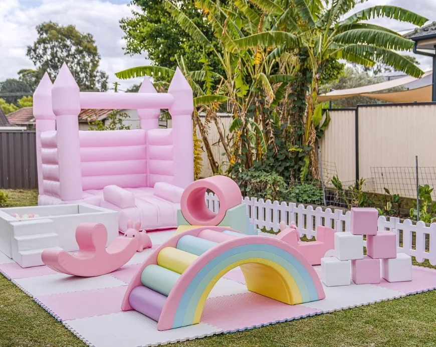 Commercial Pink Butterfly Wings Inflatable Bounce House, Inflatable Jumping Bouncy Castle for Kids Event Rental
