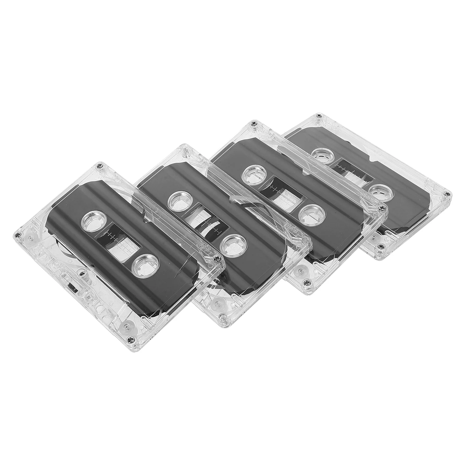 4pcs Blank Cassette Tapes 30 Minute Audio Recording Cassette Tapes With Clear Plastic Case For Music Voice And Speech Recordings