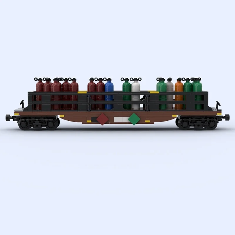 도시 자동차 모델 MOC 빌딩 블록 가스통 운송 철도차량 모듈형 기술 어린이 휴일 선물 조립 장난감 세트