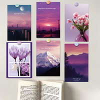 15PCS Purple Fantasy Card Sticker Posters Home Decorative Cafe Art Pictures Bar Laptop Luggage For Background Poster Sticker
