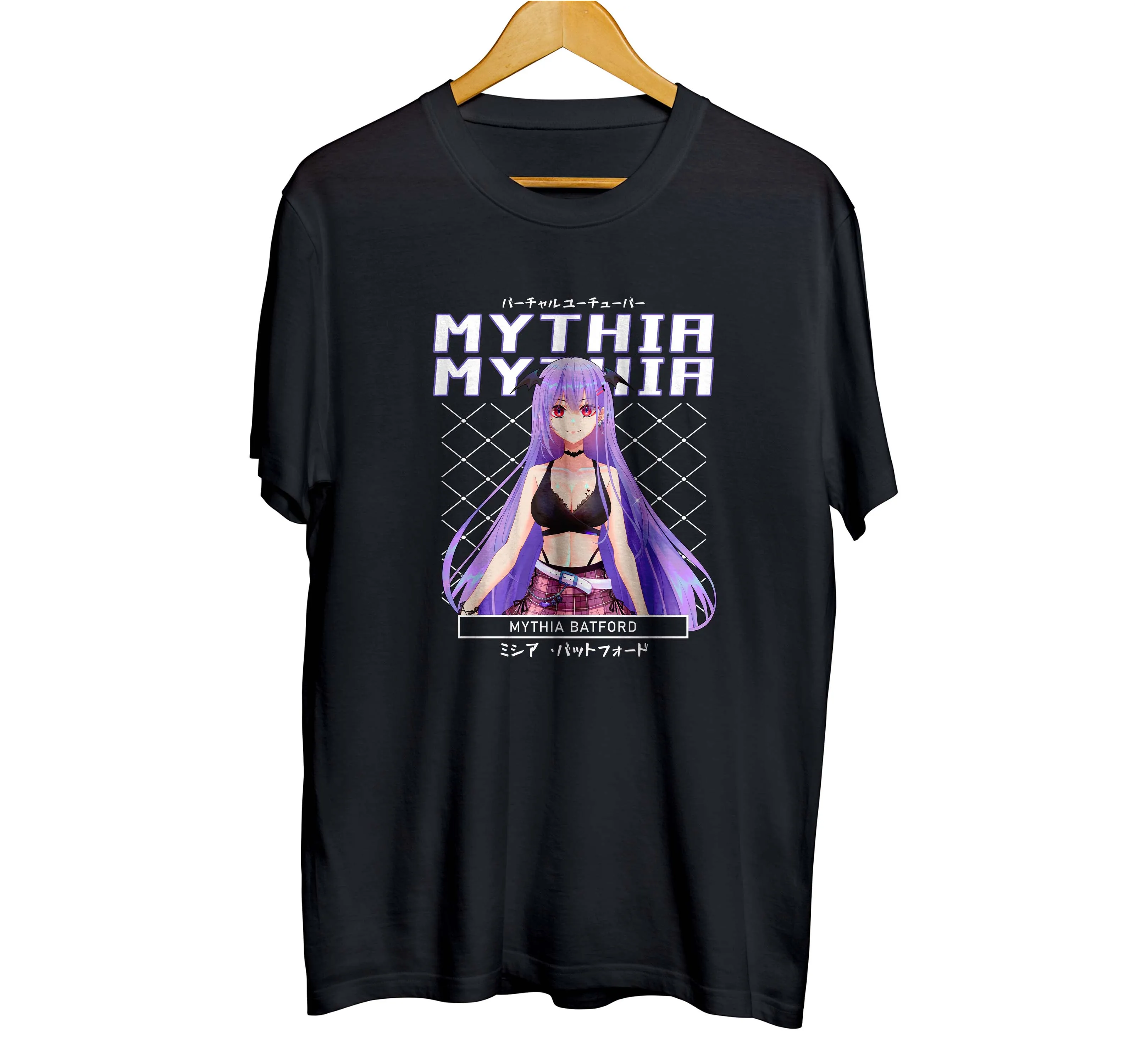 T-shirt distroanime vtuber MYTHIA BATFORD  100% cotton combed 30s