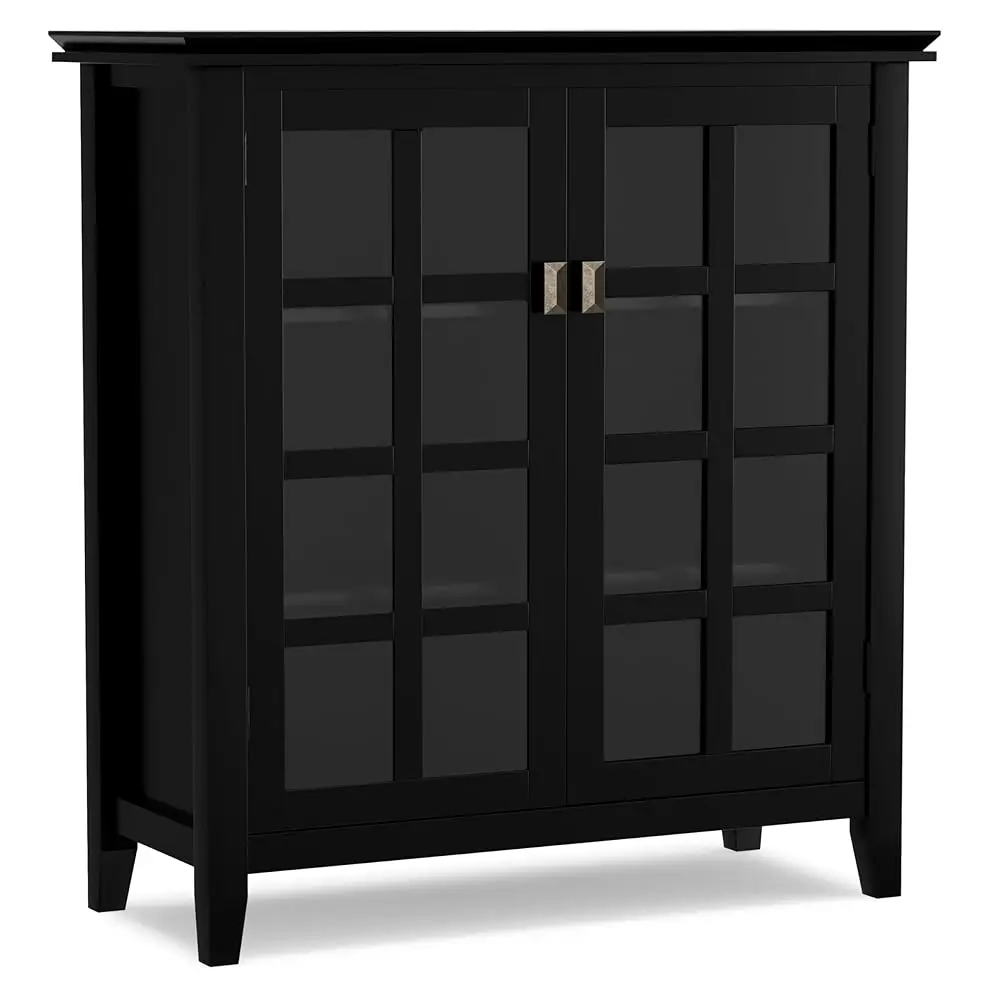 

Artisan Solid Wood 38 H Wide Transitional Medium Storage Cabinet In Bla For The Living Room, Entryway And Family Room