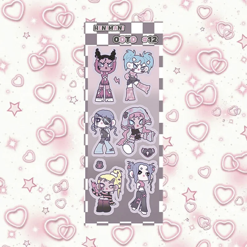 Korean Cartoon Cute Sweet Cool Character Bad Girl Stickers Hand Account Planner Diary Notebook Scrapbook DIY Decorative Stickers