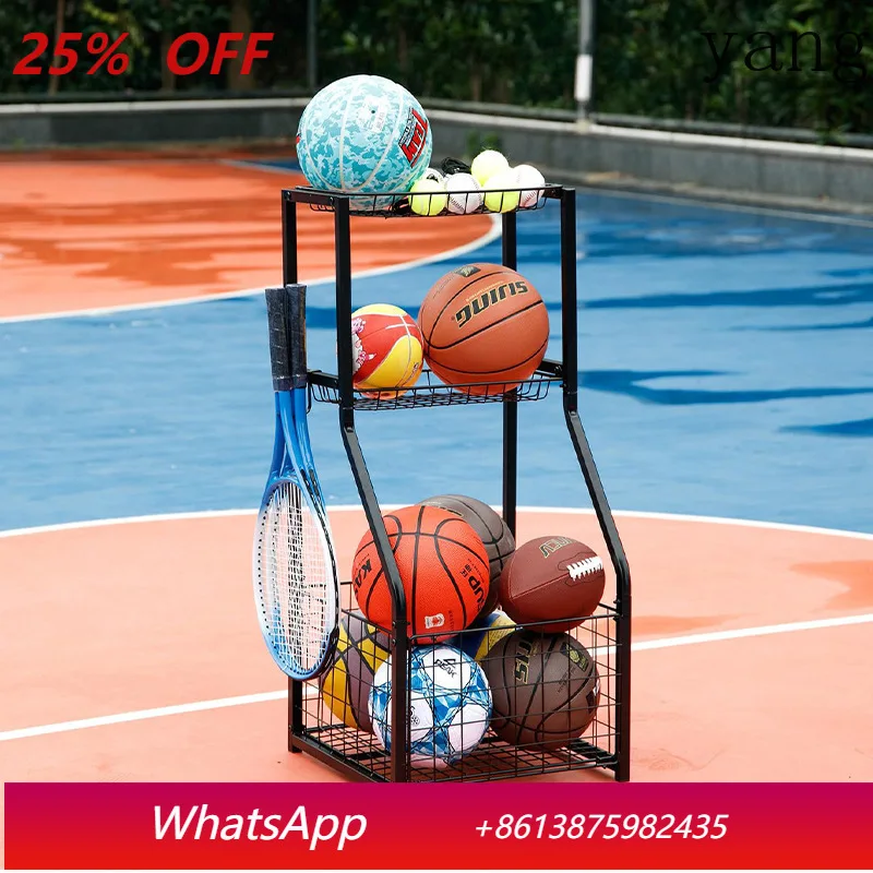

yjq three-layer basketball storage rack, large-capacity hook, a variety of ball storage, wrought iron removable ball rack
