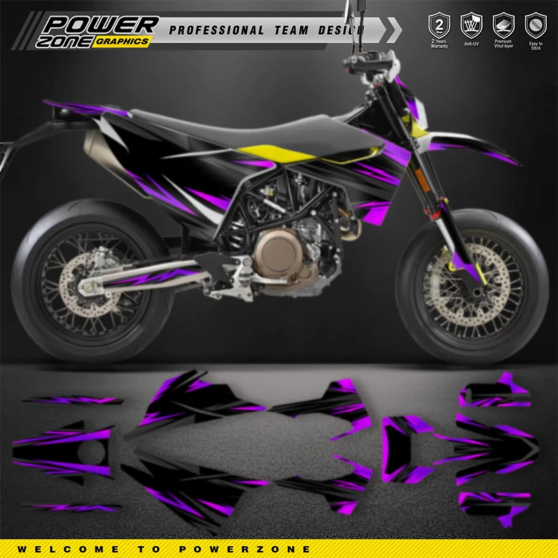 PowerZone Custom Team Graphics Decals Stickers Kit For Husqvarna Decal 15-20 701 SUPERMOTO ENDURO 2015-2017 2018 2019 2020 04