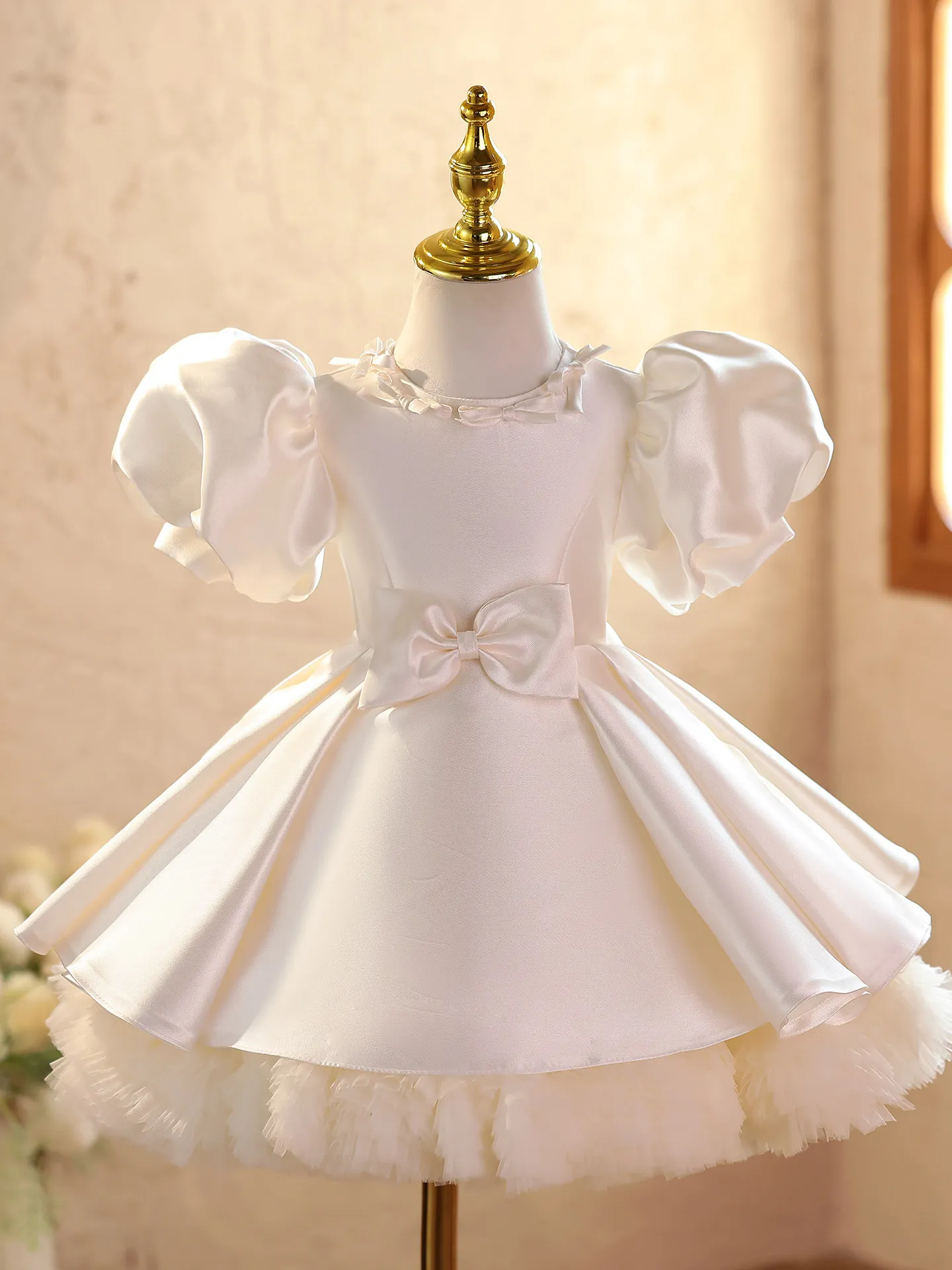 custom-flower-girl-dress-wedding-dress-first-christmas-party-kids-puffed-short-sleeve-satin-dress-with-bow-and-ruffled-tulle-hem