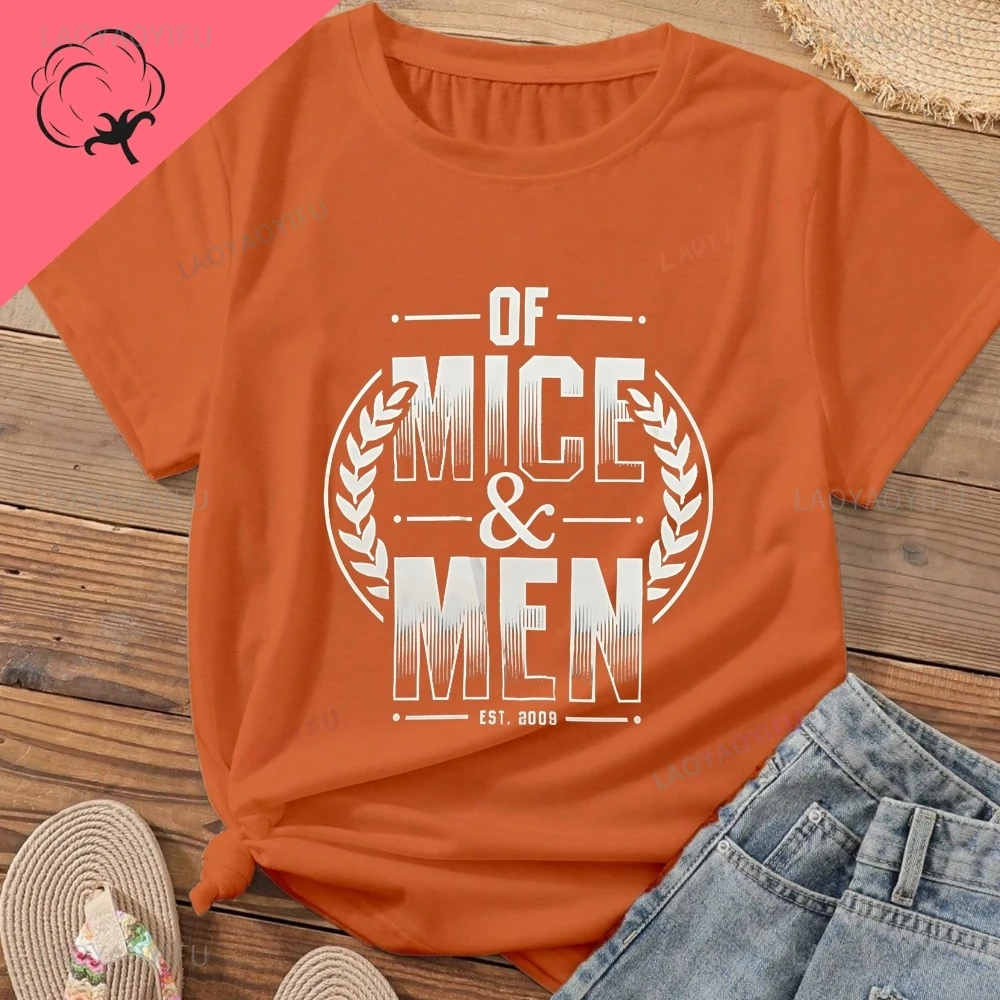 من الفئران والرجال - (تي شيرت OM&M Retro Band Style بأكمام قصيرة لكل من الرجال والنساء، تي شيرت قطن 100%) #3