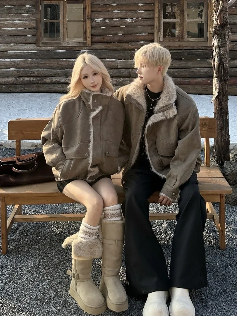 

Мужская зимняя куртка из искусственной кожи с большим меховым воротником, очень теплая, повседневная, с интегрированным мехом, очень популярная модель