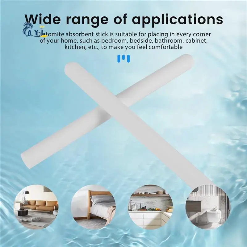 AY03-8 pçs diatomite umidade absorvente vara haste de absorção de água secagem vara diatomáceas terra dessecante para lavanderia casa