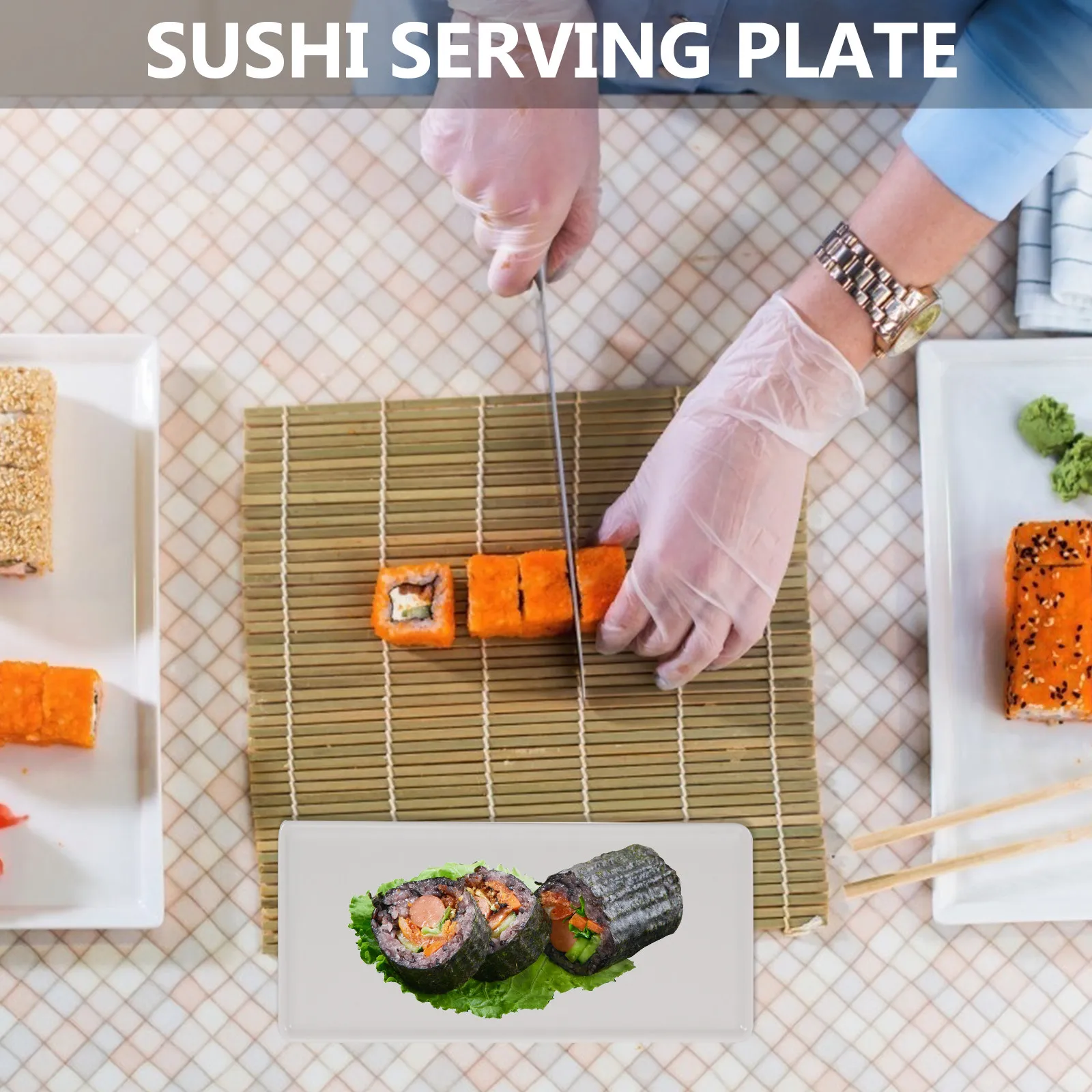 

Rectangular Cake Plate Premium Ceramic Sushi Tray Board Creative Shape Snack Bowl for Food Storage Desserts Sushi Snacks