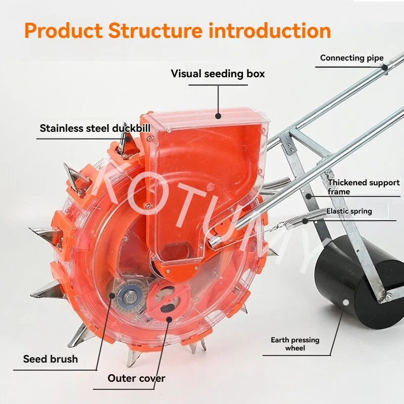 Multi Functional Manual Seeder For Corn Soybean, And Sorghum With 12 Adjustable Nozzles For Automatic Seed Supplementation