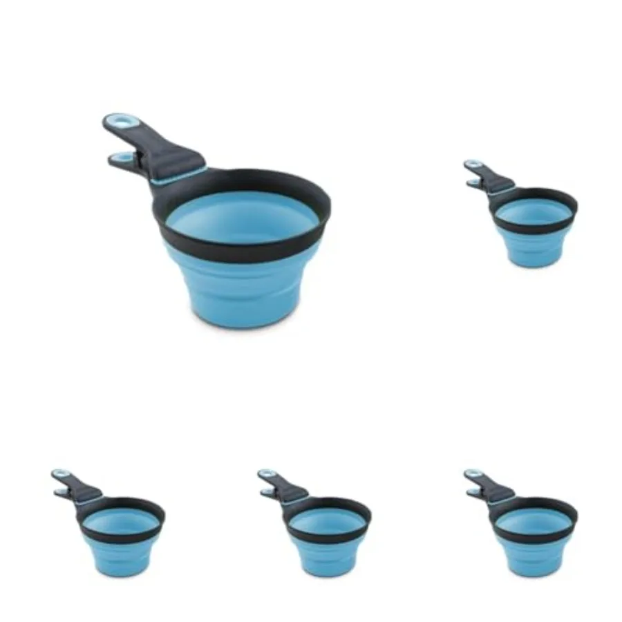 

Dexas Popware для домашних животных: Складной совок-дозатор 3-в-1 с удобной мерной чашкой, совком для корма и зажимом для пакетов, 1 чашка, Ccity Pet F
