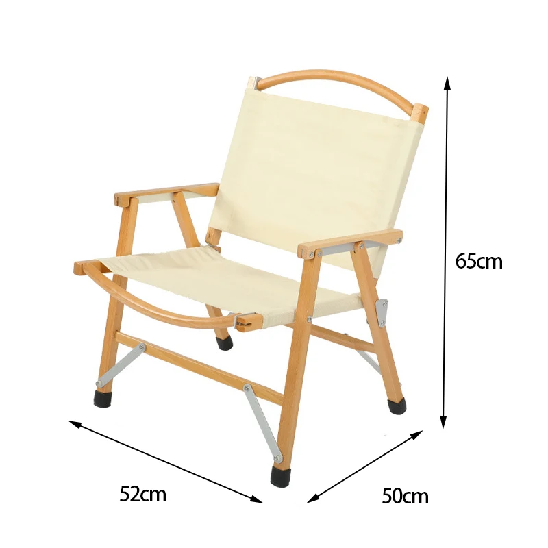 

YY Backrest Solid Wood Canvas Folding Storage Chair Outdoor Leisure Chair