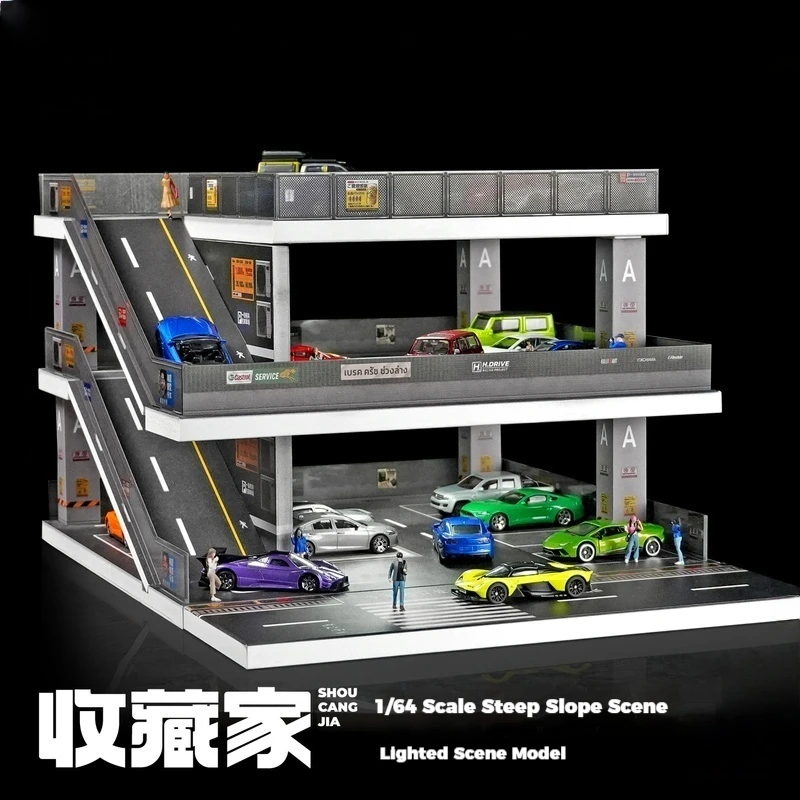 Collector's 1:64 Miniature Model Scene Simulation Alloy Toy Car Model Parking Lot Display Box Boys' Figurine