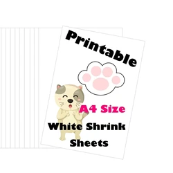 10 Sheets White Shrink Plastic Sheets for Inkjet Printers ā Printable Shrink Films for DIY Crafts