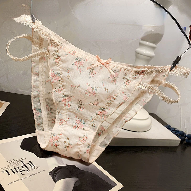 

Two Piece Floral Woman Panties Sexy Lingerie Cotton Lace Seamless G-string Menstrual Bikini Sexiest Panties Underwear Low Waist