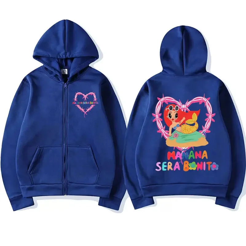 Limited Karol G Album Heart Manana Sera Bonit Zipper Hoodie Men Women Kawaii Jacket Sweatshirt Oversized Zip Up Pullovers Hooded