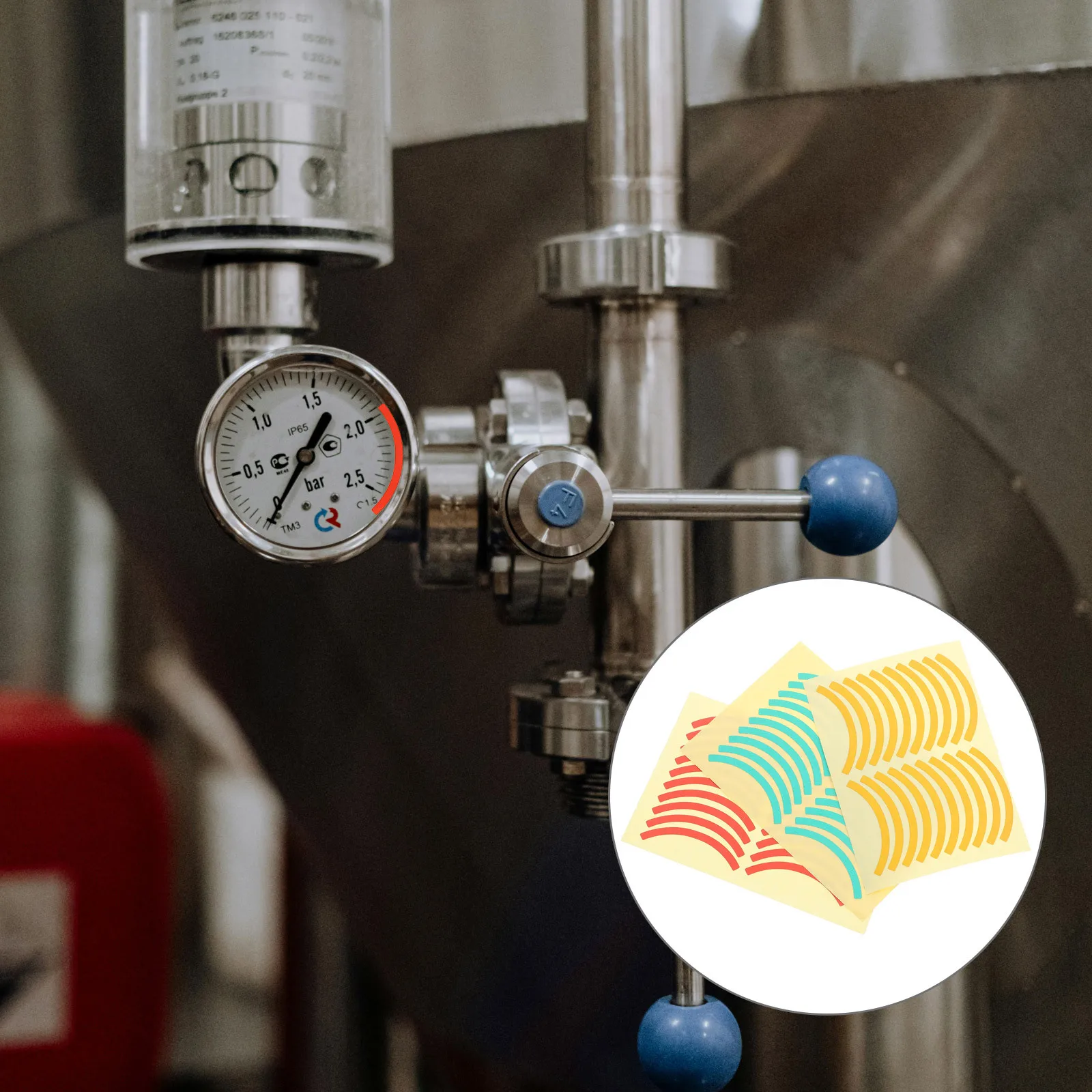 60pcs Pressure Gauge Identification Sticker Durable Adhesive Label For Air Pressure Meter Range Display Traffic Safety