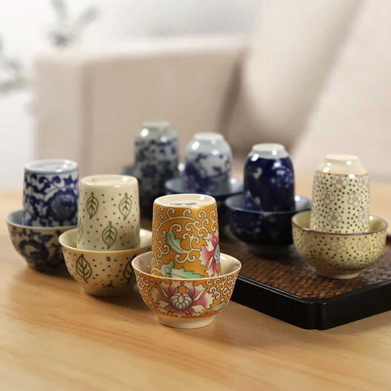Vintage Blue and White Tea Cup Porcelain Teacups Creative Ceramic Wine Cups Water Mug Tea Ceremony Office Drinkware