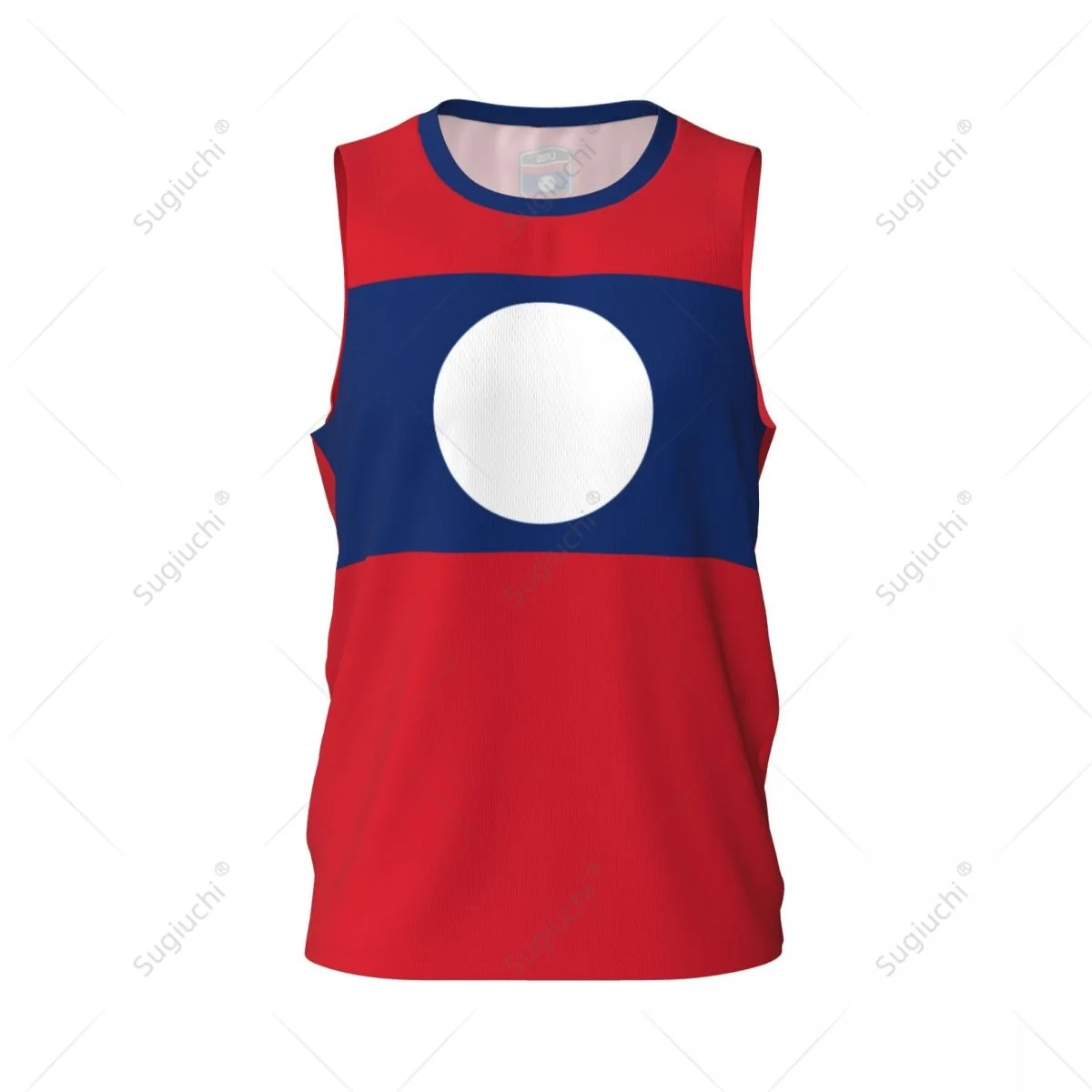 Laos Flag Men Basketball Sports Running Fitness Multifunction Sleeveless tshirt Exclusive Custom Name Nunber