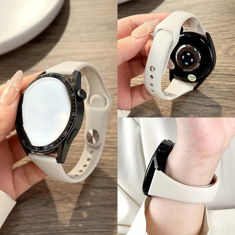 18mm 20mm 22mm Silicone Strap for Samsung Galaxy 7 FE 6 5 4 40/44mm Classic 5Pro Bracelet for Huawei Watch GT5 Pro 46mm GT4 Band image 3